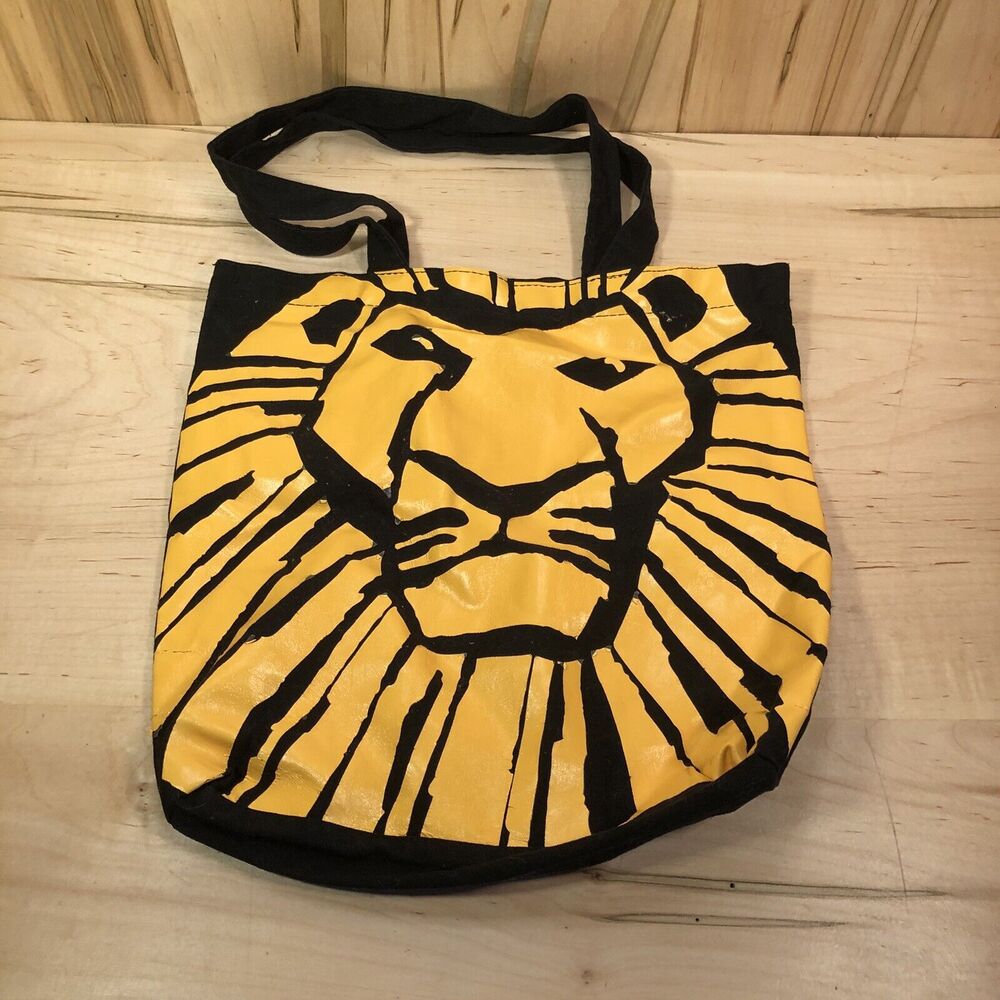 Disney The Lion King On Broadway Tote Bag Black Yellow Mufasa 14” X 15”